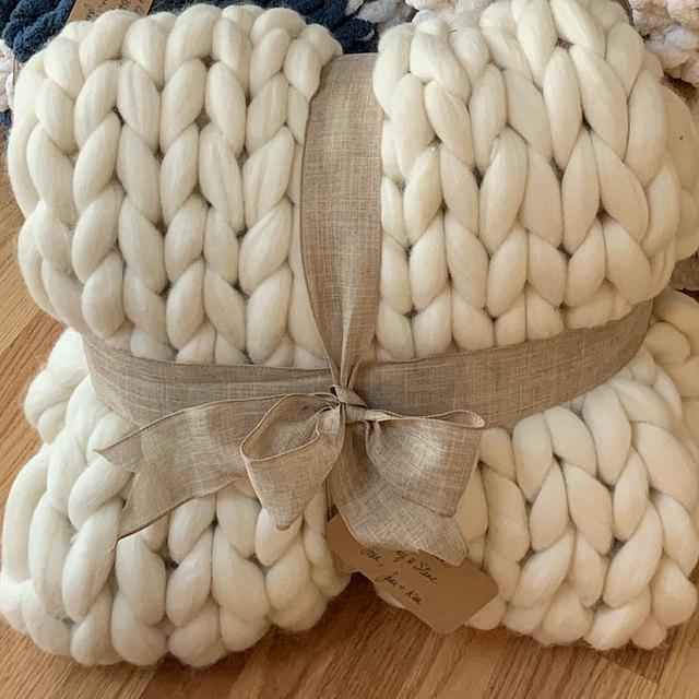 Chunky Knit Blanket, Choose size Color! Throw/Twin, Queen, King
